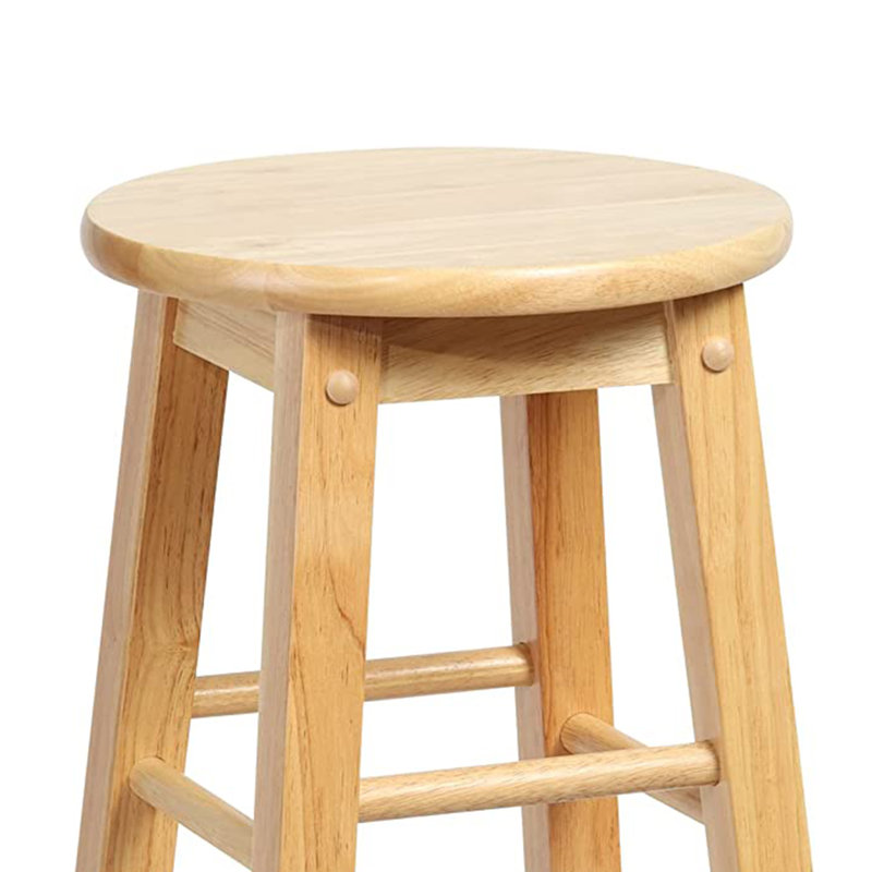 Solid Wood Accent Stool, Brown