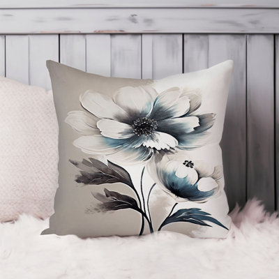 Floral Gray Flower Modern