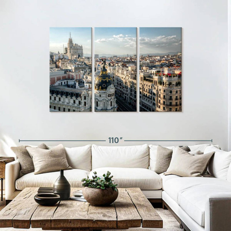 Madrid Cityscape From Gran Via, 48" H x 74" W