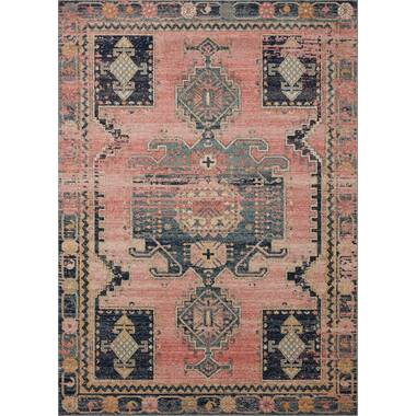 Oriental Handmade Hand-Knotted Rectangle 8'4'' x 10'3'' Wool Area Rug in  Light Pink/Gray/Red