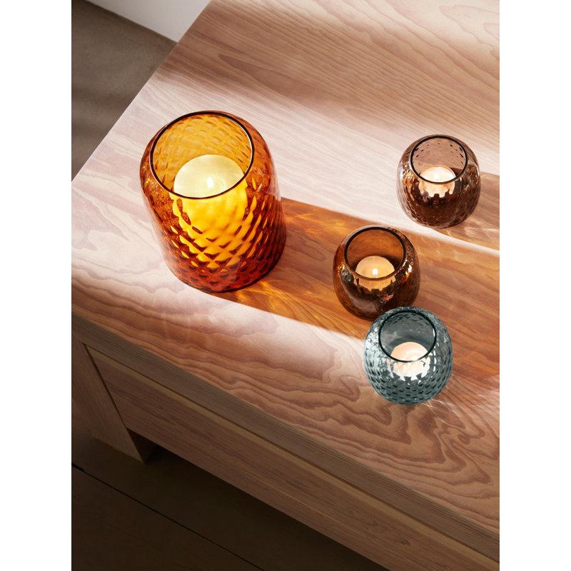 Dapple Hurricane Candle Holder, Sun Amber