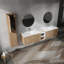 Meuble-lavabo mural 84 po avec lavabo et armoire latérale 84 po