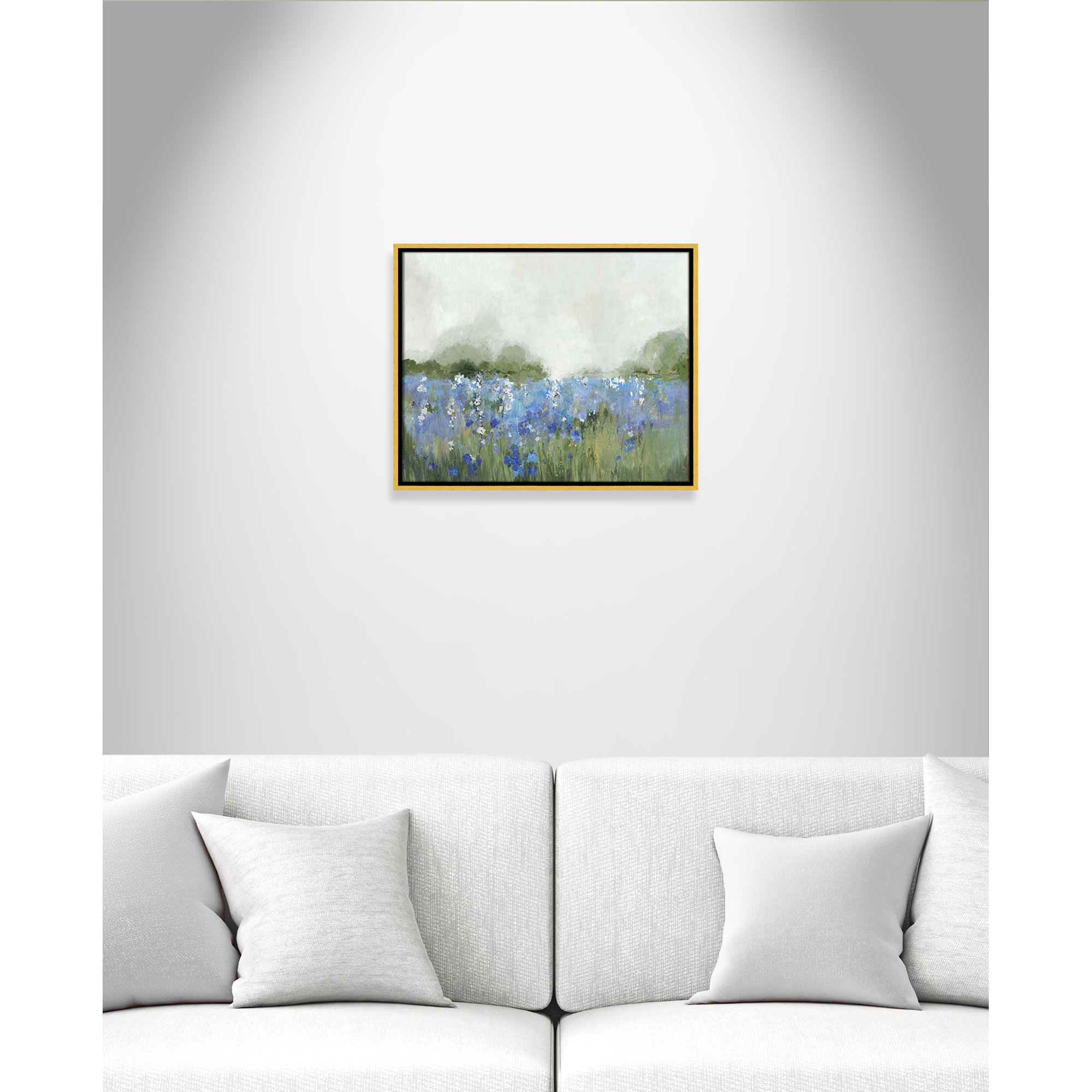 Meadows Bluebells Field by Allison Pearce, 17.5" H x 21.5" W x 2" D, Gold Framed