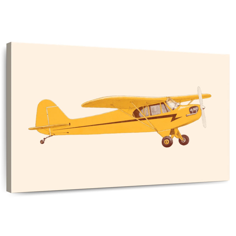 Petit avion jaune Mehar, H 16 po x l 24 po