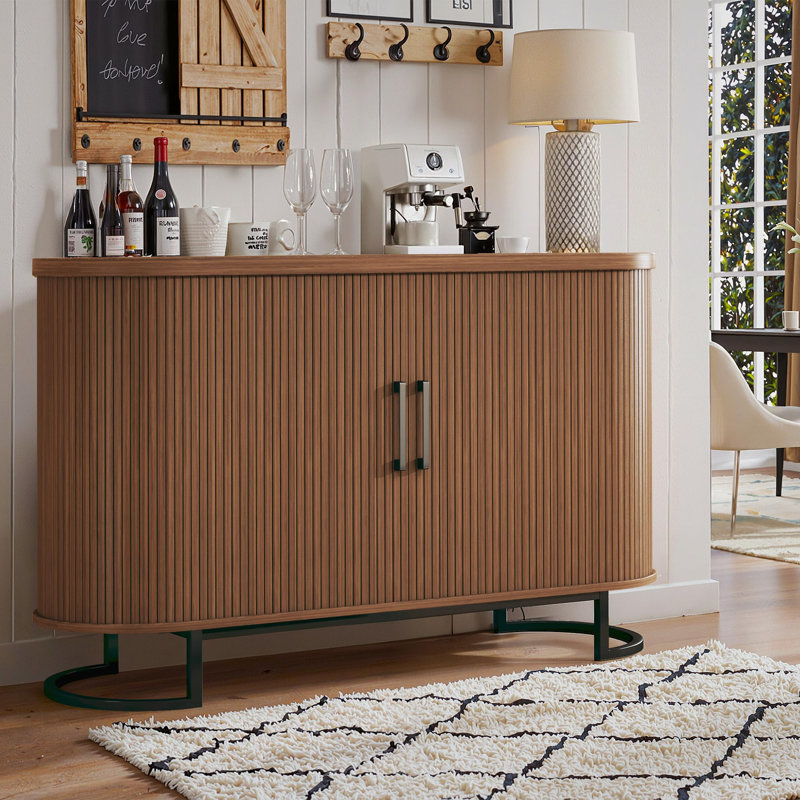 Buffet de 54 po avec tablettes réglables, H 30,3 po x l 54,3 po x P 15,7 po, Marron foncé