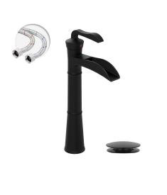 Focal Vessel Single Hole,Single Handle Bathroom Sink Faucet with Drain Assembly