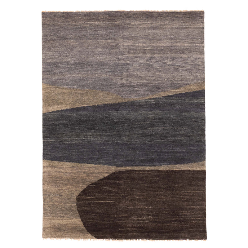 Tapis gris Peshawar Ziegler 4 pi 11 po x 6 pi 10 po