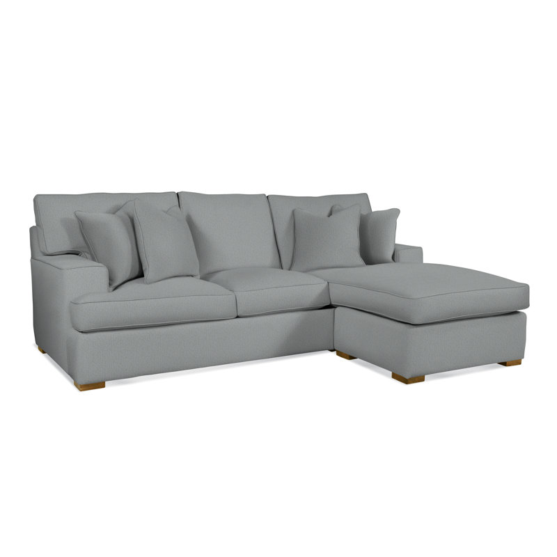 Sadie Sectional, Havana Finish, Light Blue Performance Fabric; 0851-55