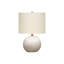 Lighting, 20 po, lampe de table, béton gris, abat-jour ivoire / crème, contemporain