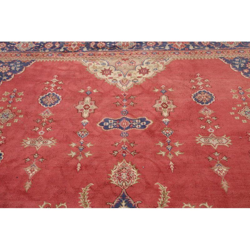 One-of-a-Kind 8'11" X 11'2" 1970s Wool Area Rug in Red