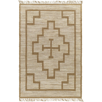 Envoy Moroccan Handmade Flatweave Jute/Sisal Area Rug in Khaki/Camel
