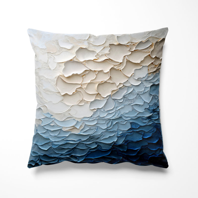 Coussin Coastal - coussin décoratif blanc et bleu, H 20 po x l 20 po