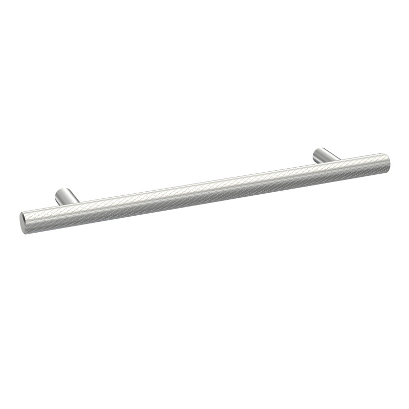 Knurled 19 1/6cm Centre Bar Handle, Satin Chrome, 16 cm