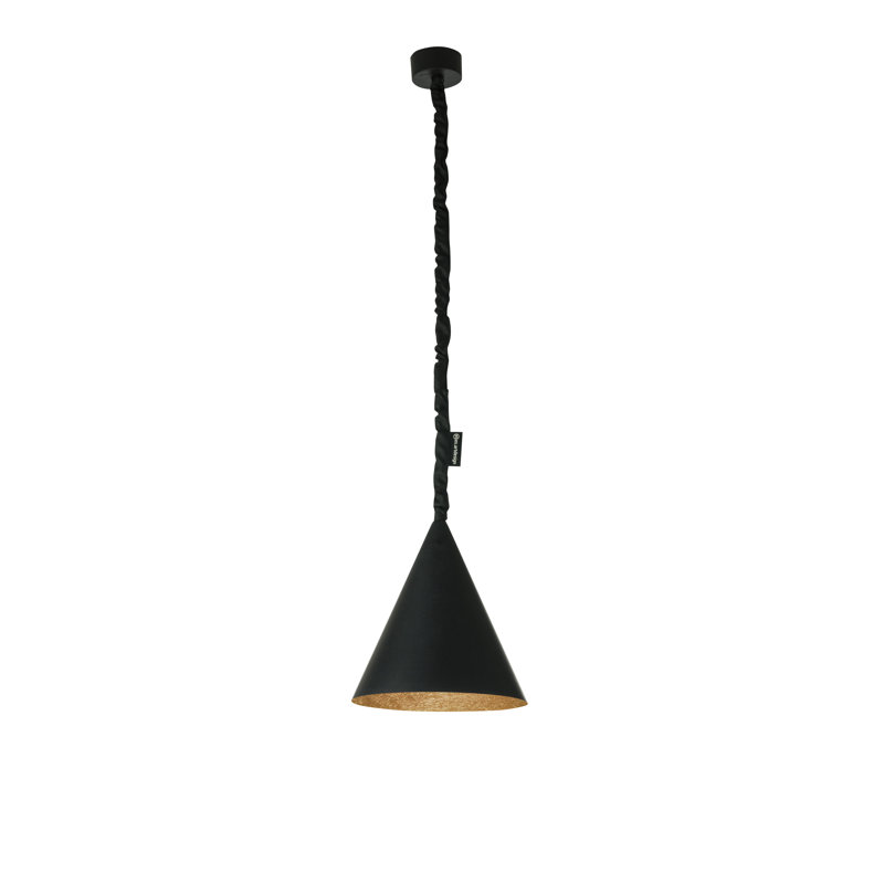 1 - Light Black Cone Pendant, Bronze