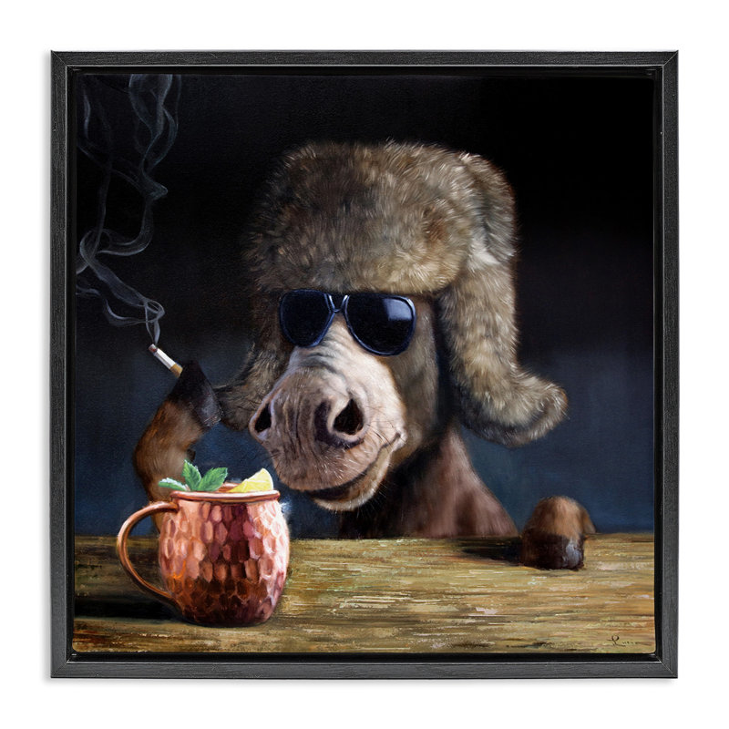 «Moscow Mule» par Lucia Heffernan, Cadre flottant noir de jais, H 25 po x l 25 po