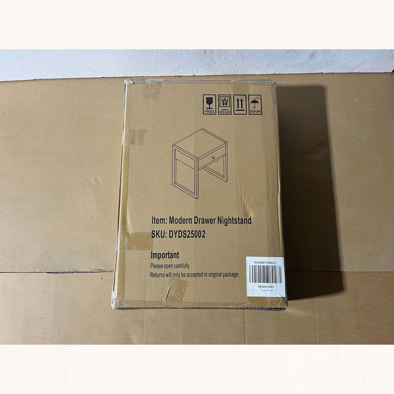 Modern White Nightstand with Single Drawer