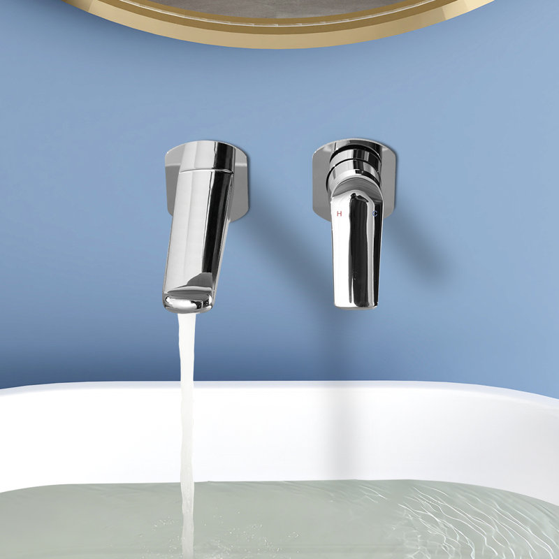 Robinet de salle de bain mural Topcraft, Chrome chrome