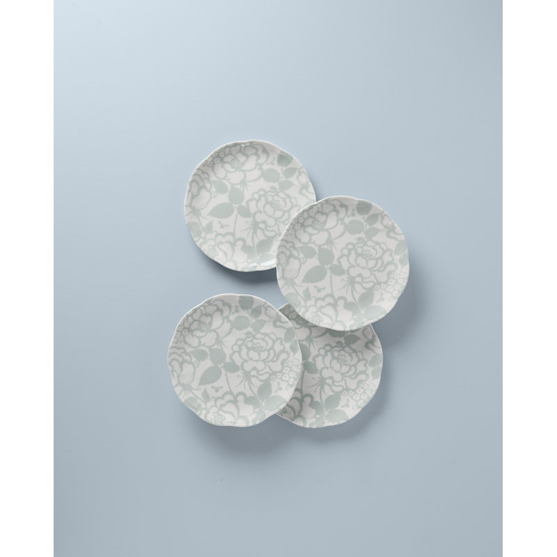 Butterfly Meadow 4Pc Cottage Accent Plates, Green