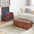 Cantrell Wood Nesting Upholstered Decorative Brown Trunk with Vintage Accents and Studs Set