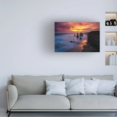Wrapped Canvas Wall Art - Lincoln Harrison 'twelve apostles 3' Wall Art for Living Room, Bedroom, or Office Décor  - 16x24