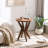 Jahey Solid Wood Crossed Legs Round End Table with Smooth Top and Sturdy Four-Leg Base-808331084