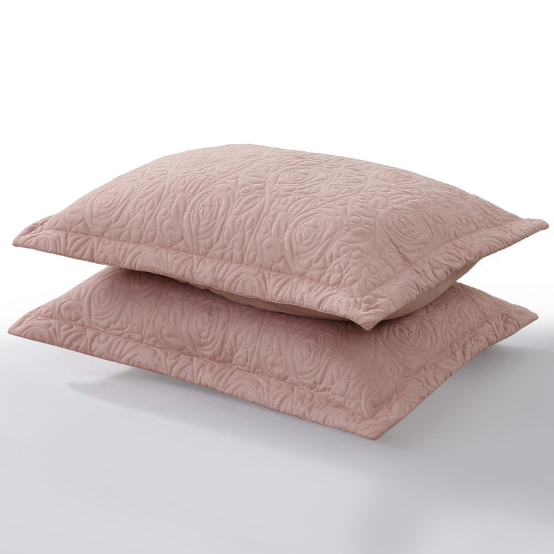 P-solid Shams Polyester Bedding, King, Teacup Rose