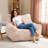 Compression 41.8“W Large Corduroy Bean Bag Chair Filled Memory Sponge-1888231727