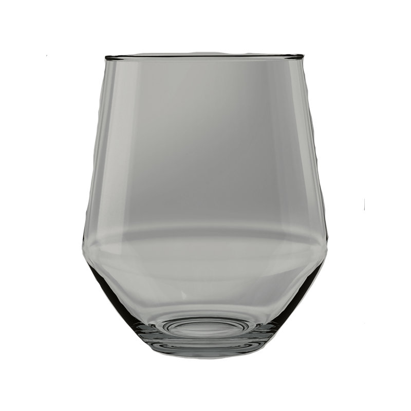 Debroa Angle Collection 12 Pieces Acrylic Wine Glass Set (Blue / Clear/ Grey Color) - Includes 2 Sizes