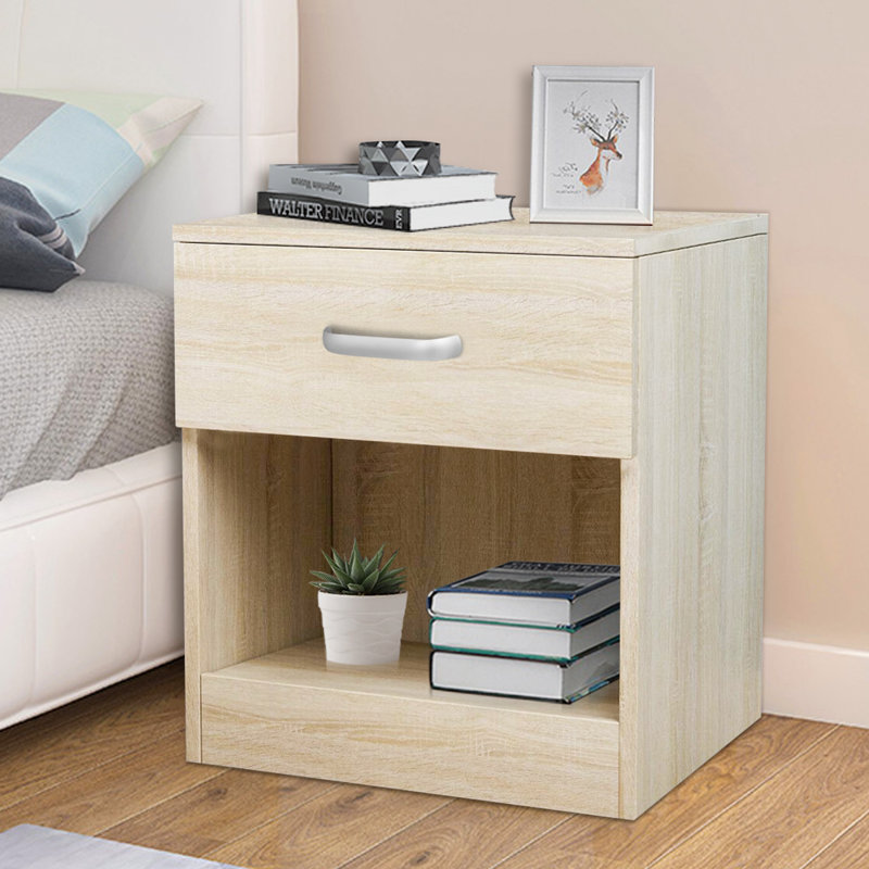 44cm W Bedside Table, Natural Wood