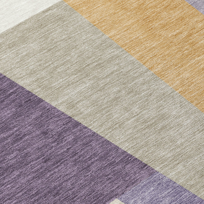 Machine Washable Indoor/Outdoor Chantille ACN2446 Geometric Rug, 2'3" x 7'6" Runner, Plum