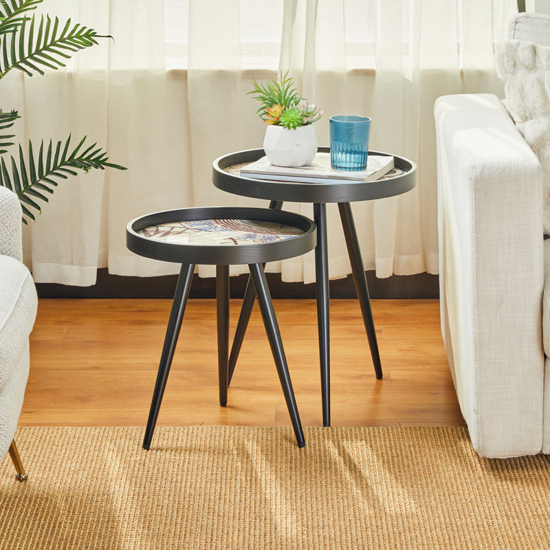 Plateau de table avec lampe emboîtable, Brun