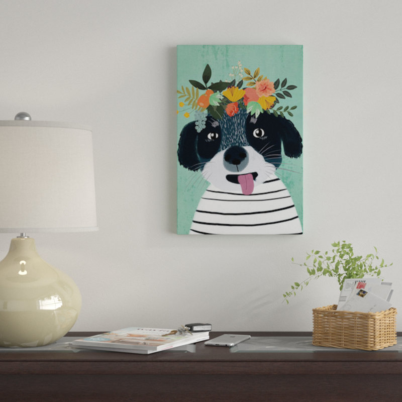 «Puppy», impression sur toile, H 26 po x l 18 po x P 1,5 po, Pas de tapis, Toile tendue
