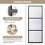 Porte de grange coulissante double en métal et en verre transparent avec ensemble de quincaillerie d'installation JUBEST, 2 ensembles de portes-85760822-106893888