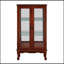 Cabinet lumineux avec tablettes réglables et portes doubles en verre-713574608