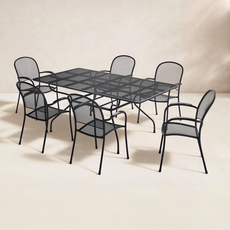 Ensemble de salle à manger rectangulaire pour 6 personnes 42 po Waynesboro, Noir