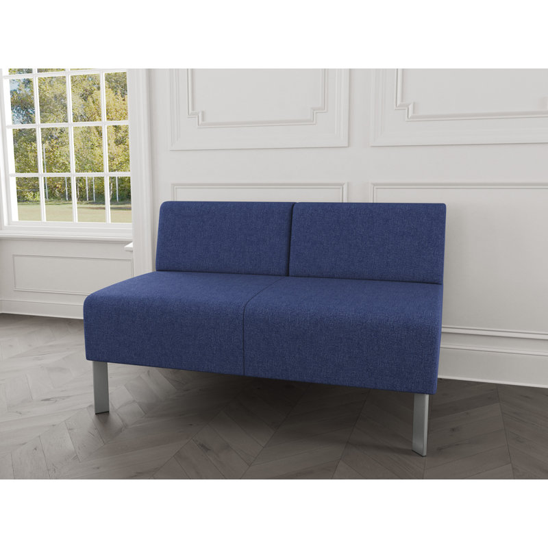 Causeuse sans accoudoirs Luxe Lounge, Acier argent, Amiral Archetype