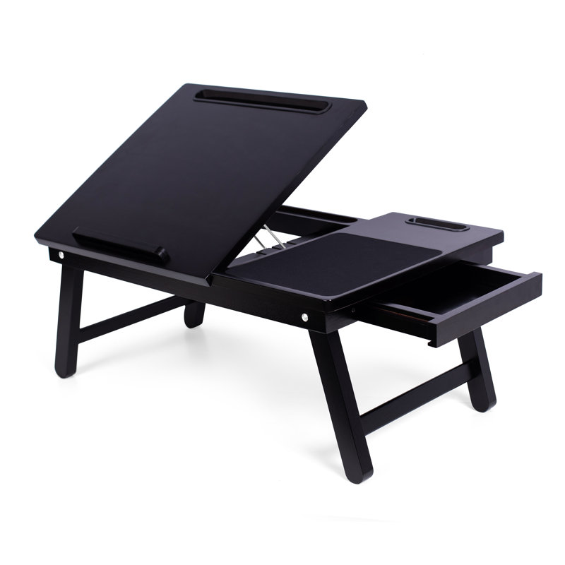 Plateau multi-tâches pour ordinateur portable Sofia + Sam - Bureau en bambou - Table pliante pour téléviseur - Tablette pour tablette pour téléphone intelligent - Étude de devoirs lecture Manger de la nourriture - Noyer