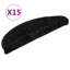 Carpet Stair Treads Black 56x17x3 cm
