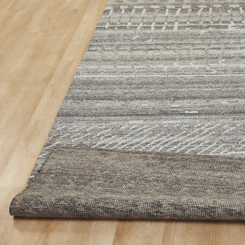 Nomad Haven Wool Hand Knotted Area Rug in Slate Sand, 8' x 10'