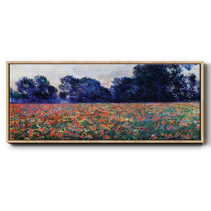 Coquelicots à Giverny, 1887, reproduction d'art sur toile, H 24 po x l 60 po x P 1,5 po, Toile naturelle avec cadre flottant