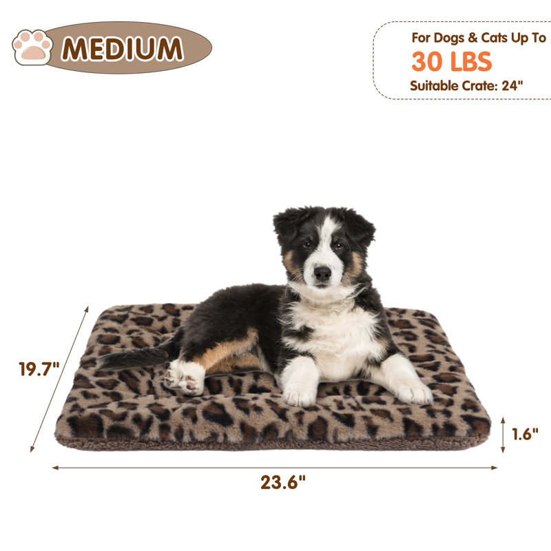 Ceeva Animal Print Polyester Pet Bed, Medium (23.6" W x 19.7" D x 1.57" H)