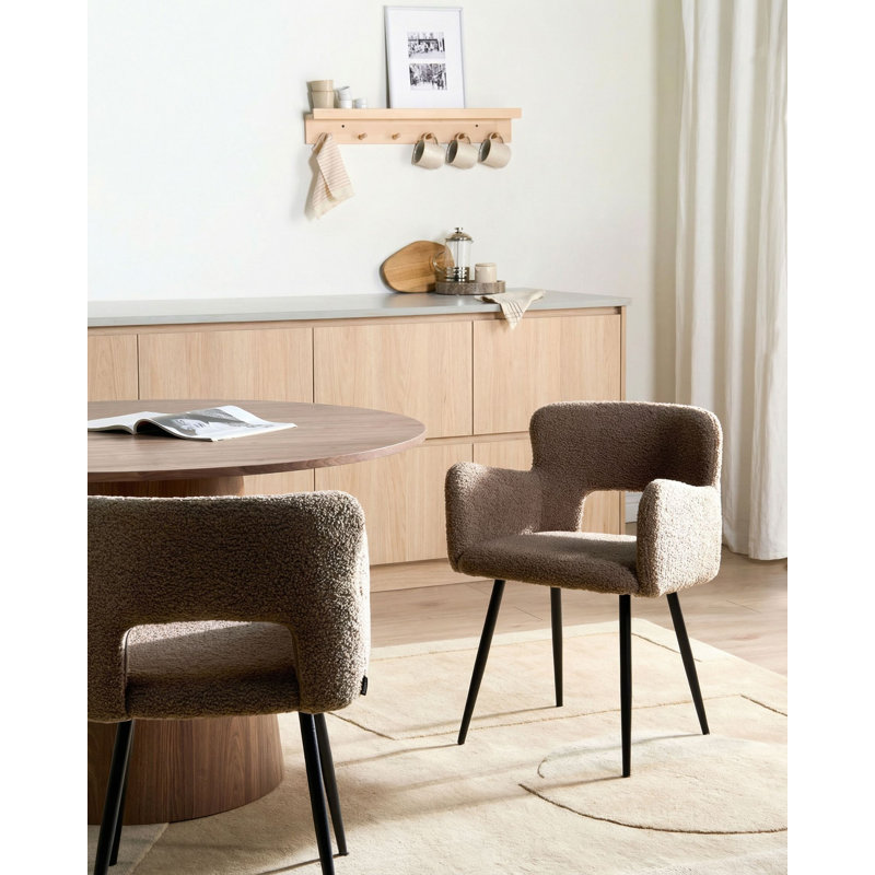46cm H Boucle Upholstered Accent in Brown