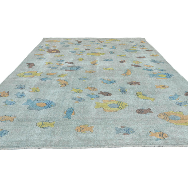 Tapis oriental beige unique en son genre 9X12 One-of-a-Kind