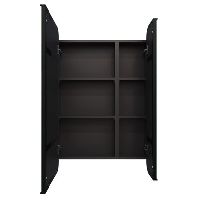 Recessed Frameless Dual Door Medicine Cabinet with Adjustable Shelves