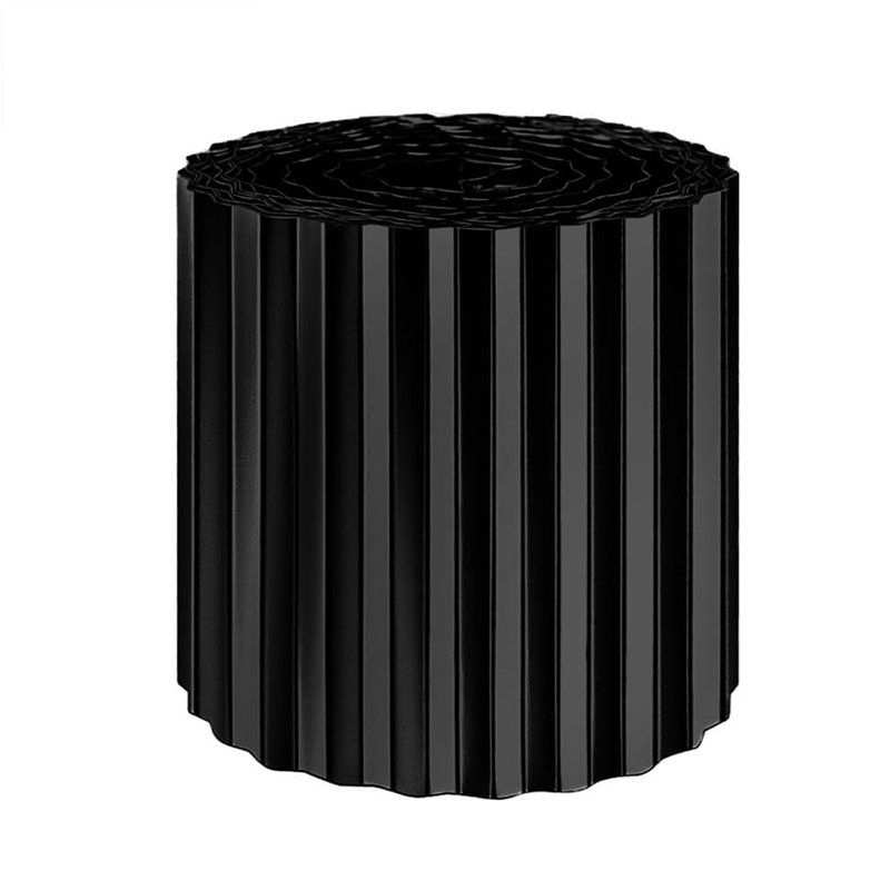16cm H x 500cm W Galvanised Steel Lawn Edging, Black
