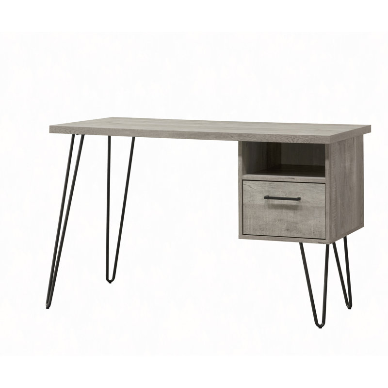 Bureau compact avec tablette de rangement et tiroir, surface facile à nettoyer, solution de bureau à domicile peu encombrante