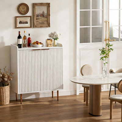 Farmhouse Wine Bar Cabinet, Multi-Functional Sideboard Buffet with Storage
