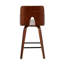 Tabouret de comptoir 26 po Mid-Century moderne en tissu noyer et beige par - ensemble de 2-1632376355