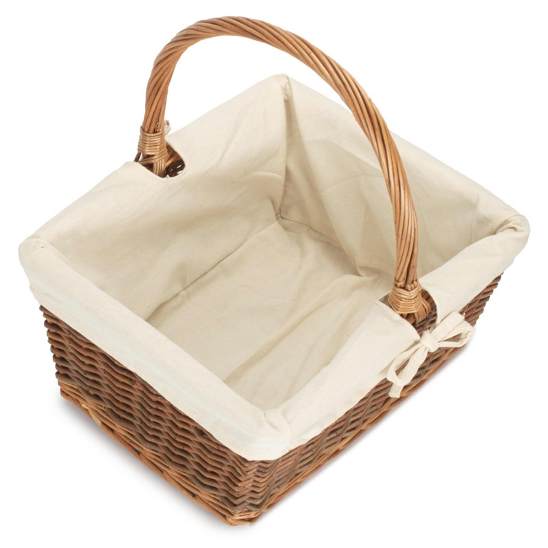 Wicker Laundry Basket with Handles, Small (15cm x 25cm x 32cm)