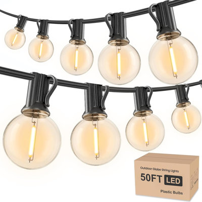 Guirlande de 50 lumières sphériques d'extérieur à intensité variable